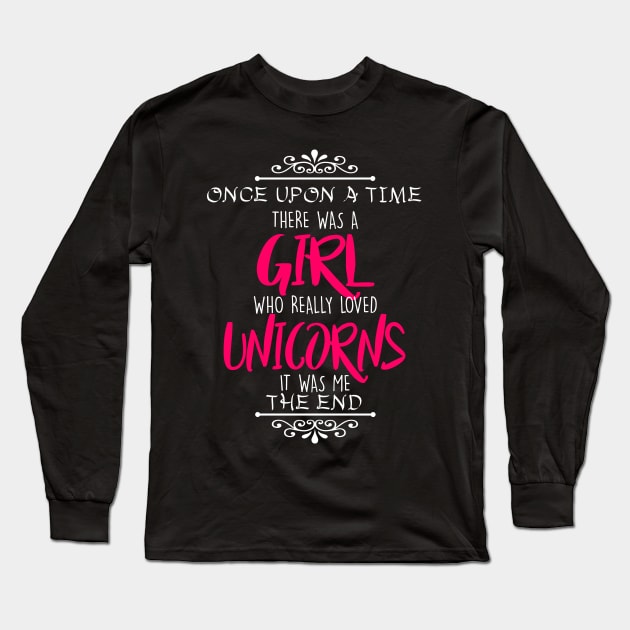 Unicorn Fairy Tale Long Sleeve T-Shirt by Imutobi